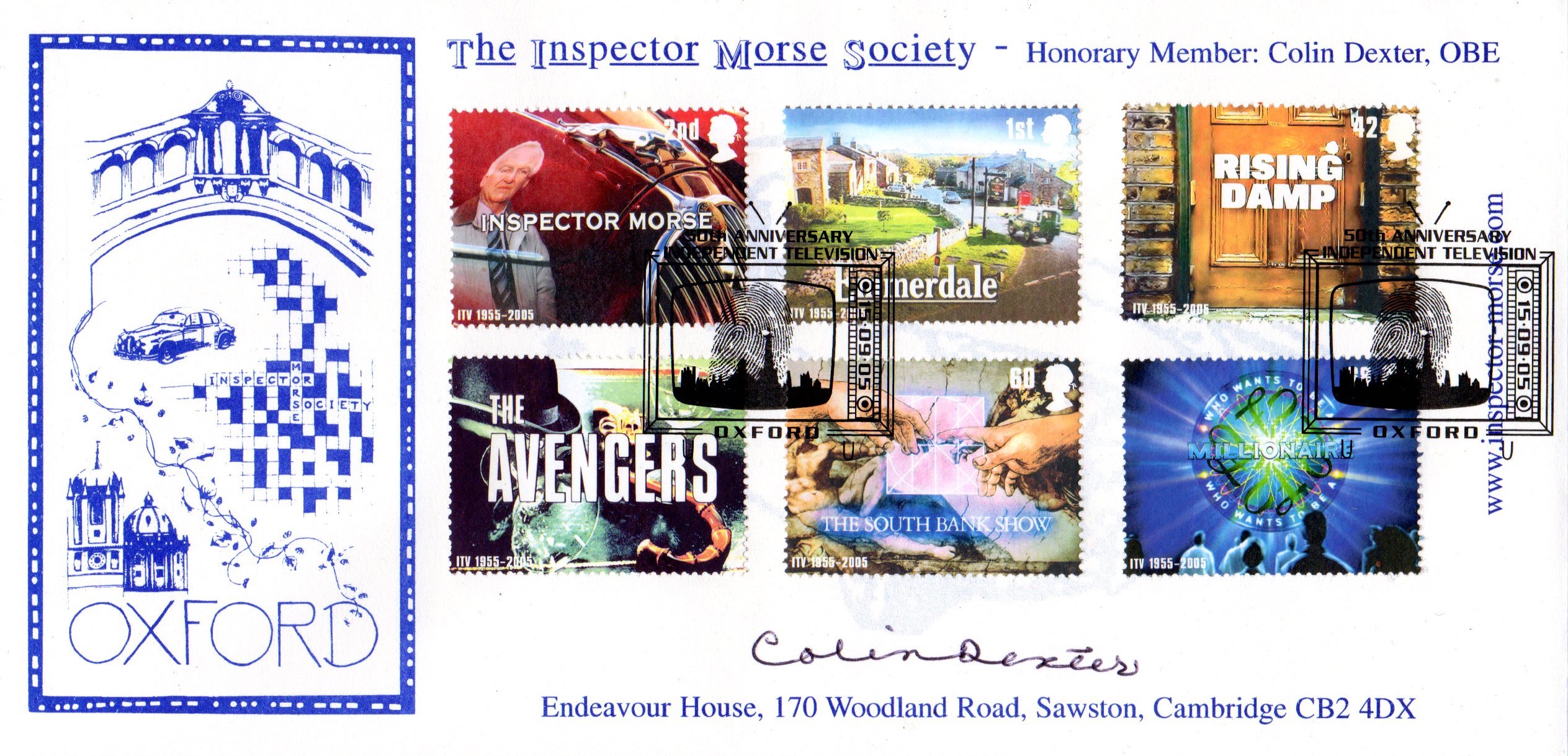Inspector Morse First Day Cover Signed by Colin Dexter